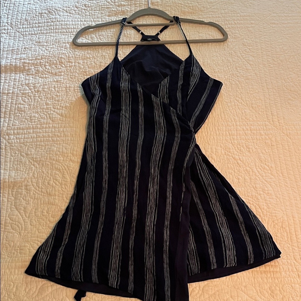 Lulu's Navy and White Striped Backless Dress